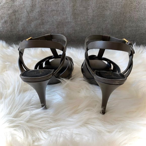 YSL Saint Laurent Tribute Grey heel sandals - Picture 4 of 6